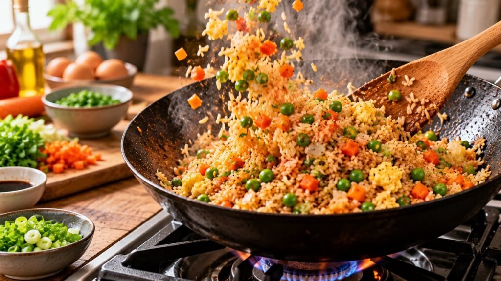 Easy Vegetable Fried Rice with Egg - illustration