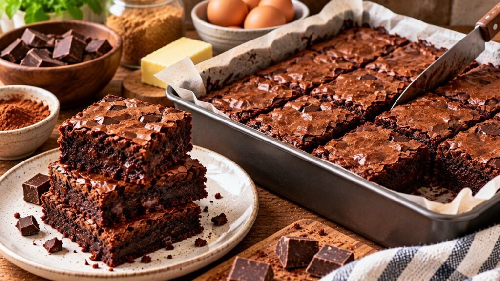 Fudgy Brownies from Scratch with Cocoa Powder - chart illustration