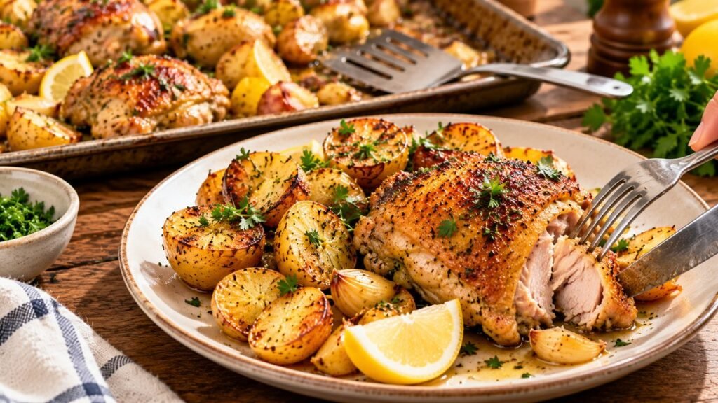 One-Pan Lemon Garlic Chicken and Potatoes - chart illustration