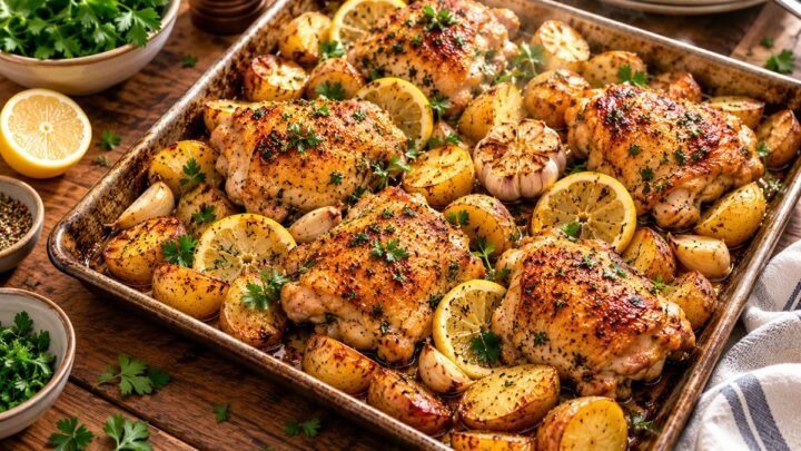 One-Pan Lemon Garlic Chicken and Potatoes